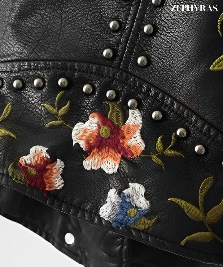 Rose™ - Ladies Floral Leather Jacket