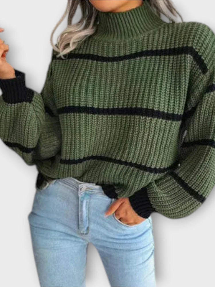 Chavala - Turtleneck Sweater with Stripes