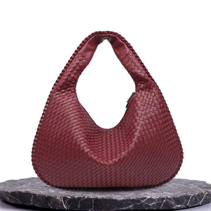 Tessa - Elegant PU Leather Woven Tote Bag