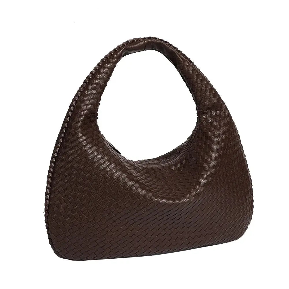 Tessa - Elegant PU Leather Woven Tote Bag