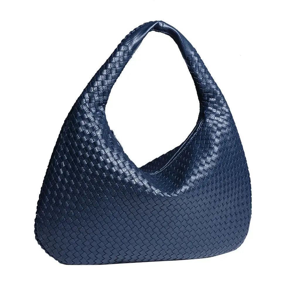 Tessa - Elegant PU Leather Woven Tote Bag