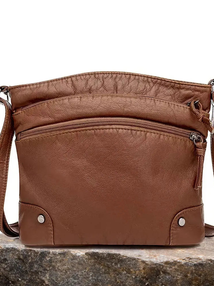Isla - Functional Large Capacity Leather Shoulder Bag