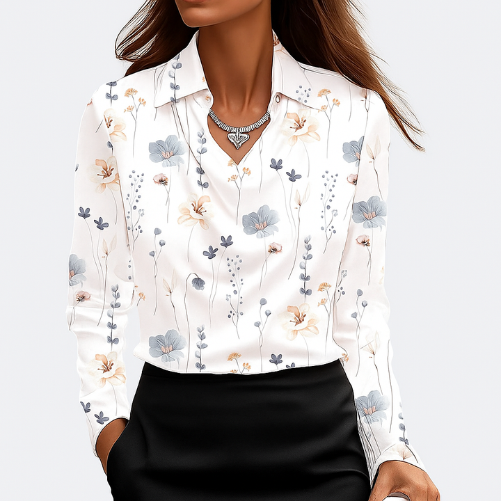 The Satin Drape Neck Blouse