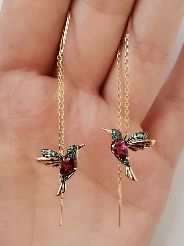 Enamel Hummingbird Earrings